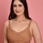 Softdots Women's Non-Padded Full Coverage Cotton Bra with Lace Detail - Nude