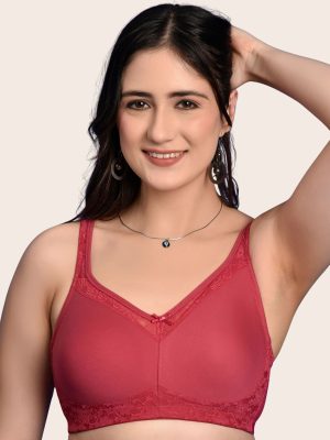 Softdots Women’s Pack of 3 Non-Padded Non-Wired Full Coverage Cotton Bras
