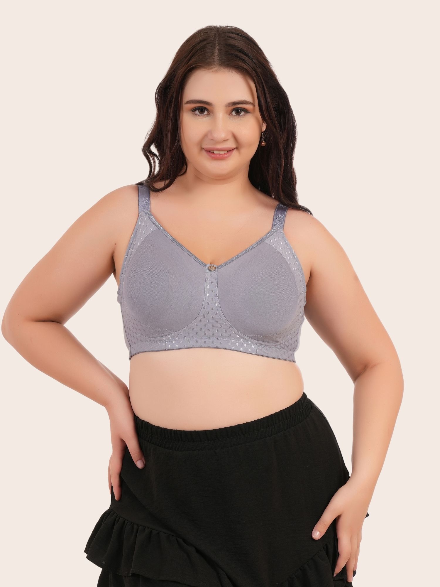 Softdots Women’s Blue Full Coverage Non-Padded Non-Wired Minimizer Bra - Image 3